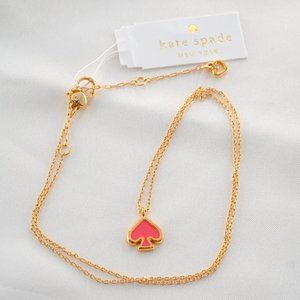 Kate Spade Everyday Spade Enamel Necklace in Pink